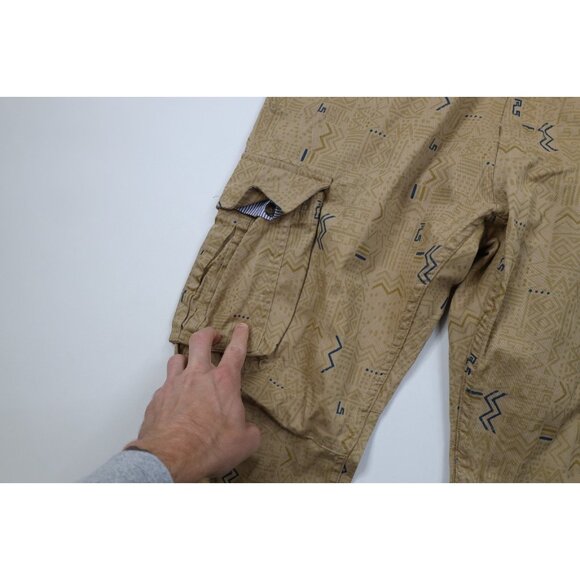 Rocksmith Mens Size 38x36 Abstract Geometric Strap Skateboard Cargo Pants Beige - Picture 6 of 14